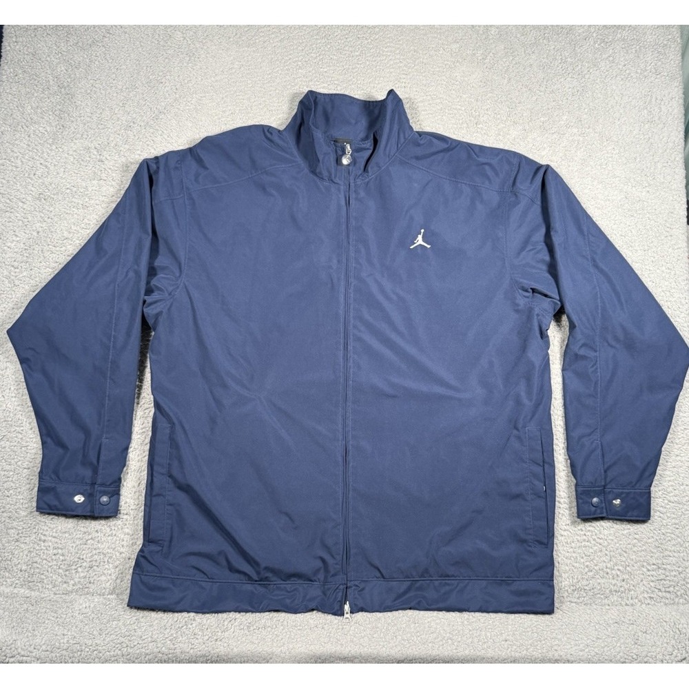 Vintage Jordan‎ Track Windbreaker Jacket Mens 3XL Navy Blue Full Zip Polyester